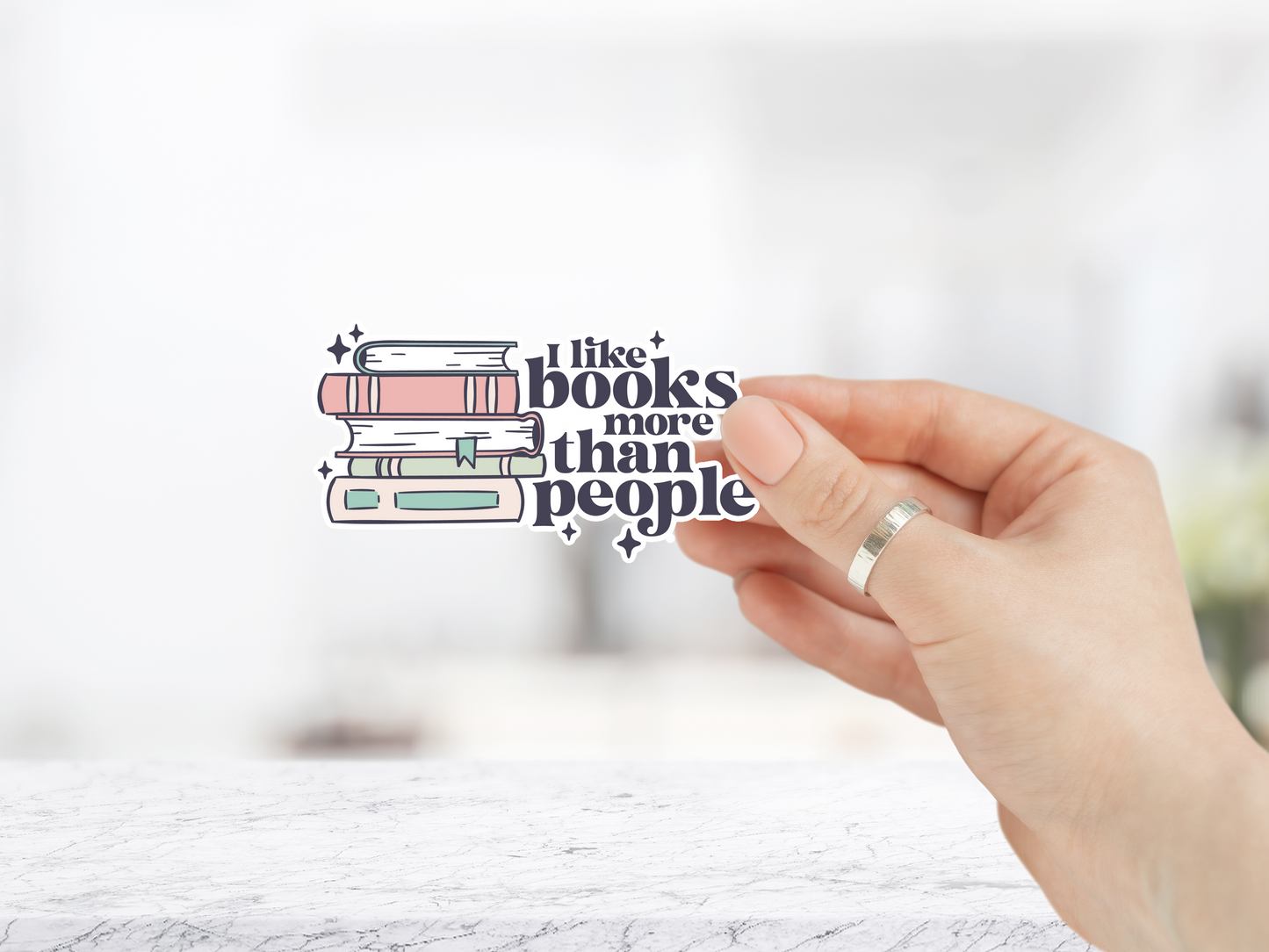 I Like Books More Than People Sticker