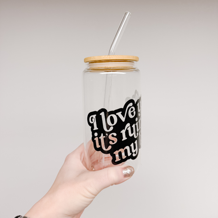 I Love You  - 16oz "Beer Can" Glass