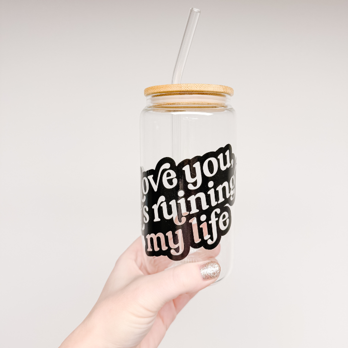 I Love You  - 16oz "Beer Can" Glass
