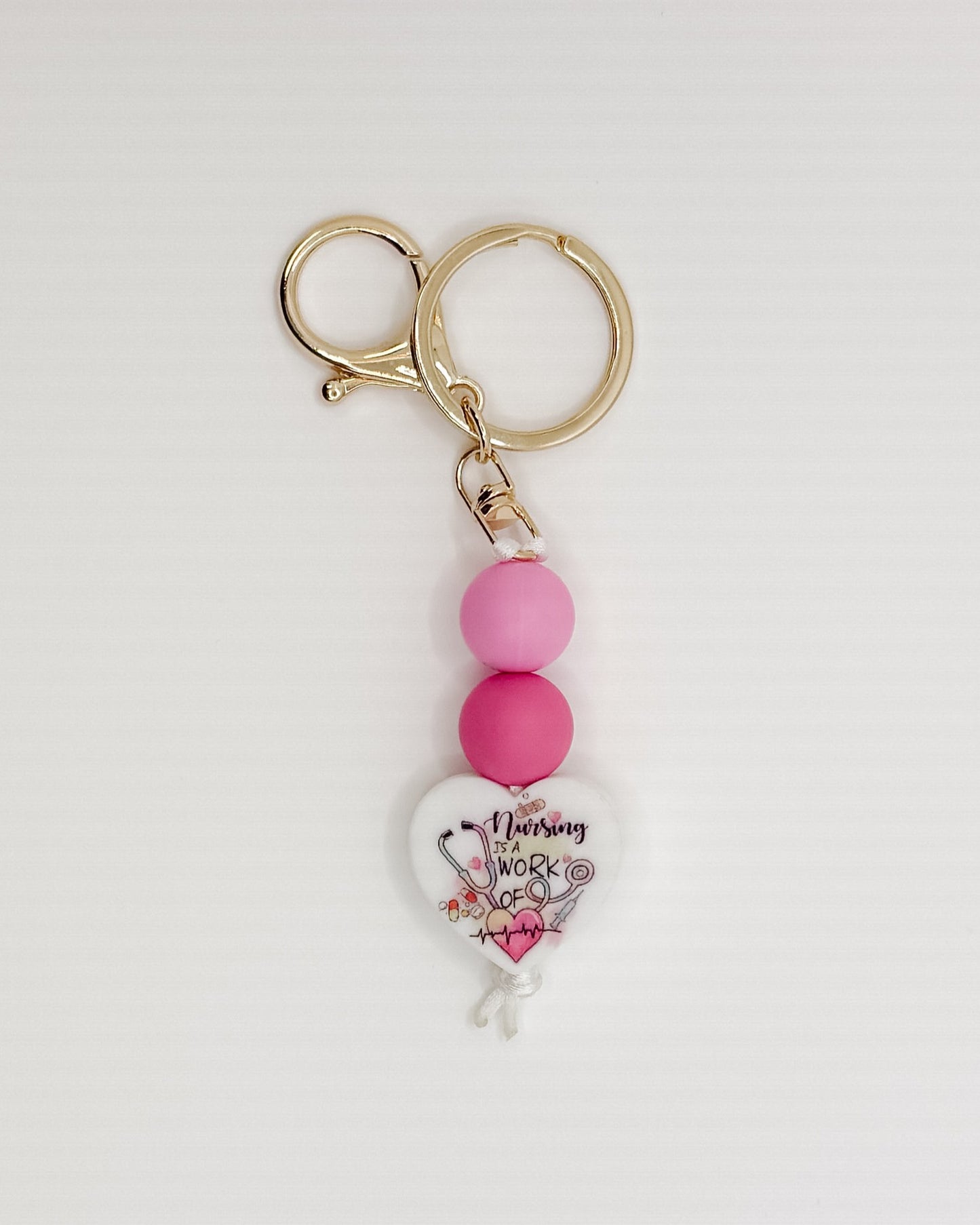 Nursing is a Work of Heart Keychain